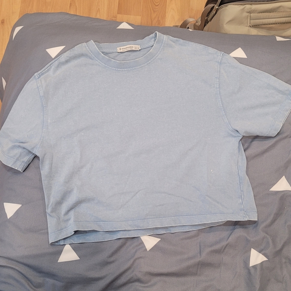 stradivarius oversized cropped tshirt